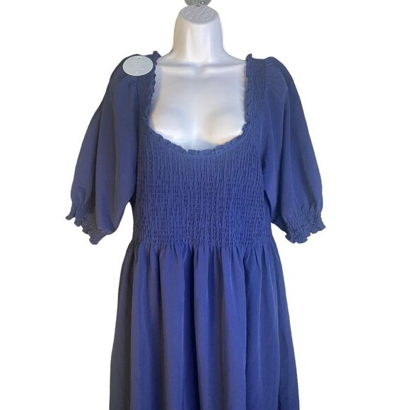 Hill House Womens The Louisa Nap Dress Wrinkle Resistant Navy Crepe Plus SZ‎ XXL - Picture 3 of 8